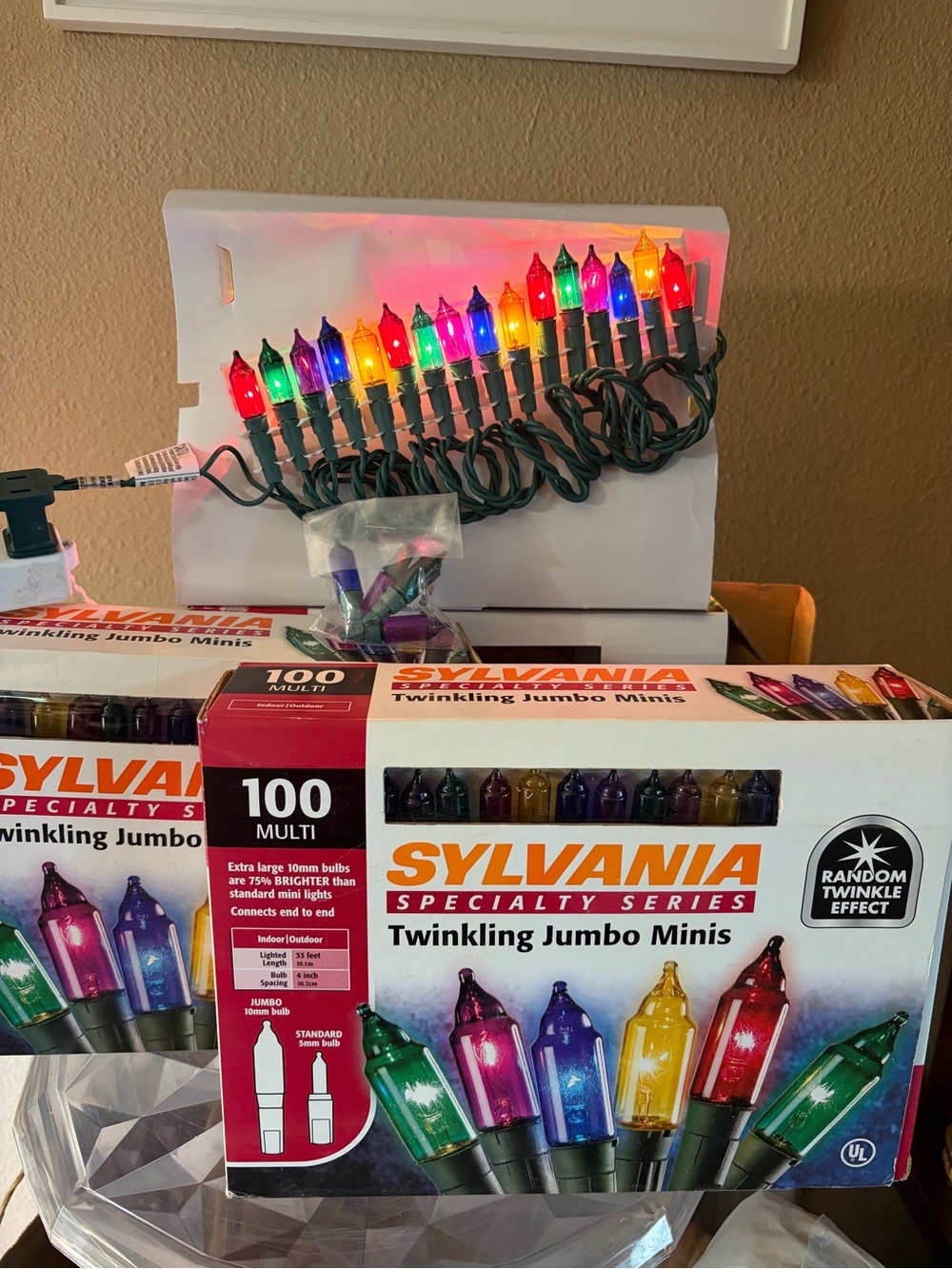 Sylvania Vintage Side Twinkling Jumbo Mini Lights x 3 New in Box!!